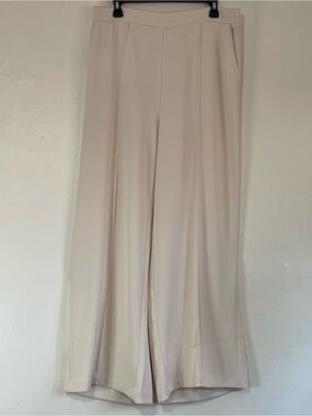 Old money Minimalist Wide-Leg With Pockets Melloday Cream Women's Pants Size